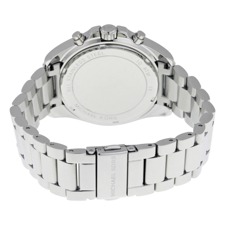 Michael Kors Unisex Quartz Stainless Steel Silver, Crystal Pave Dial 43mm Watch MK6320