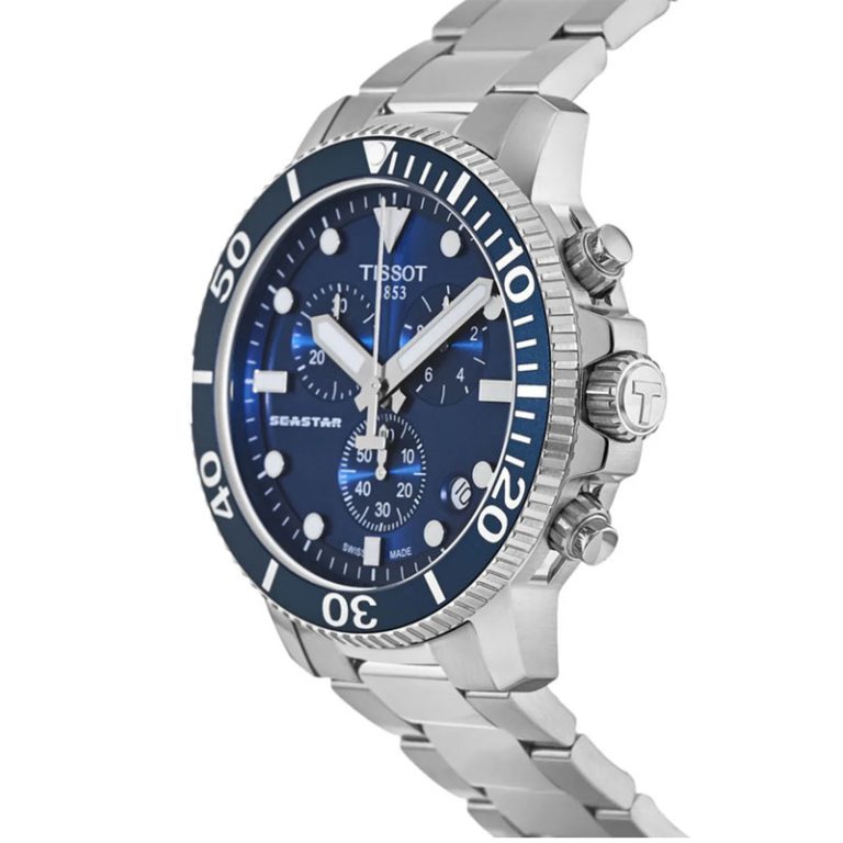 TISSOT Men’s Quartz Swiss Made Silver Stainless Steel Blue Dial 45mm Watch T120.417.11.041.00