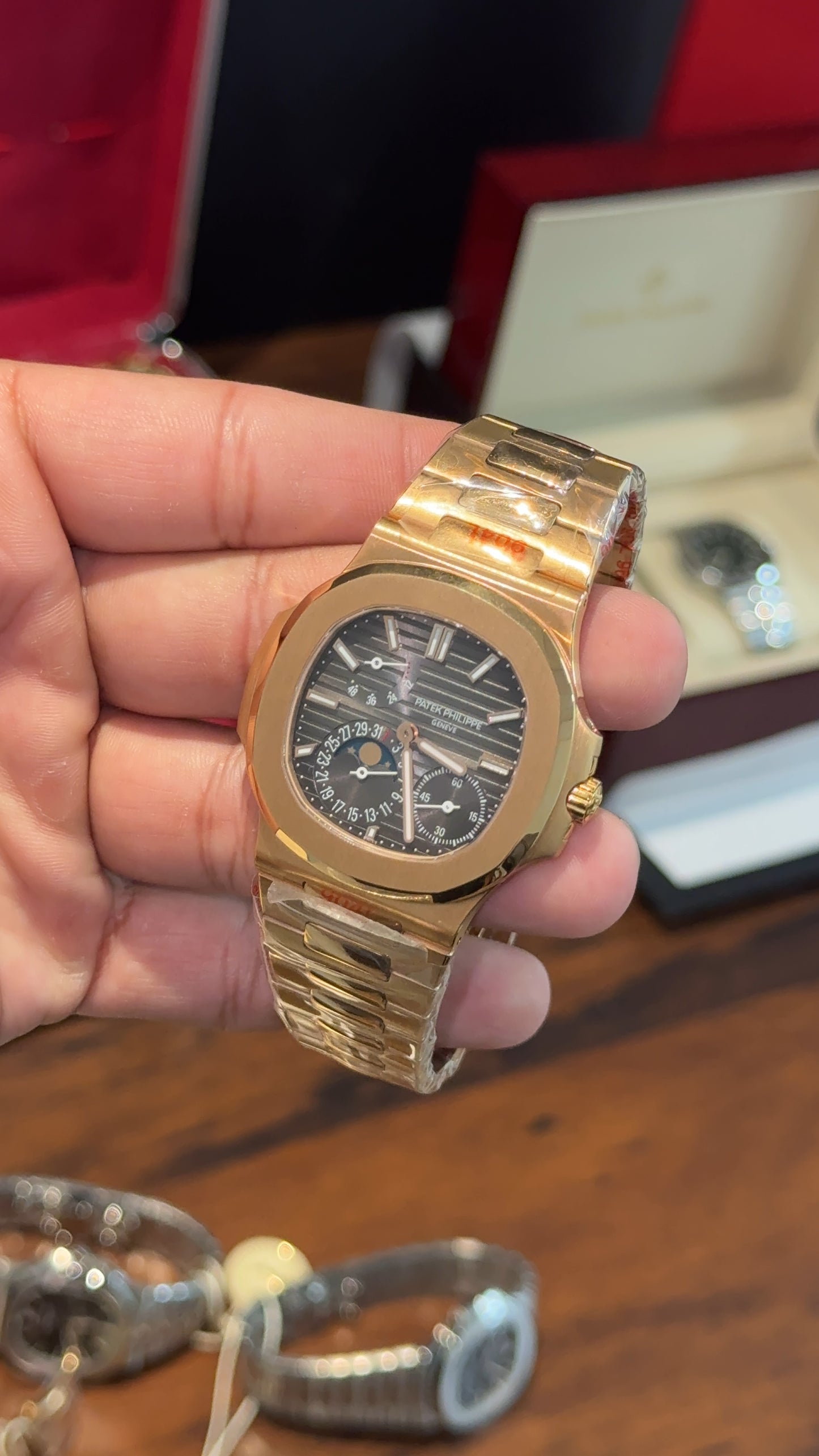 Premium Patek | Gold Chain | Chrono | Grey Dial