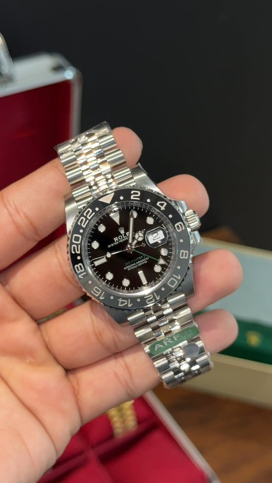 Premium GMT | Bruce Wayne | Silver Chain | Black Dial