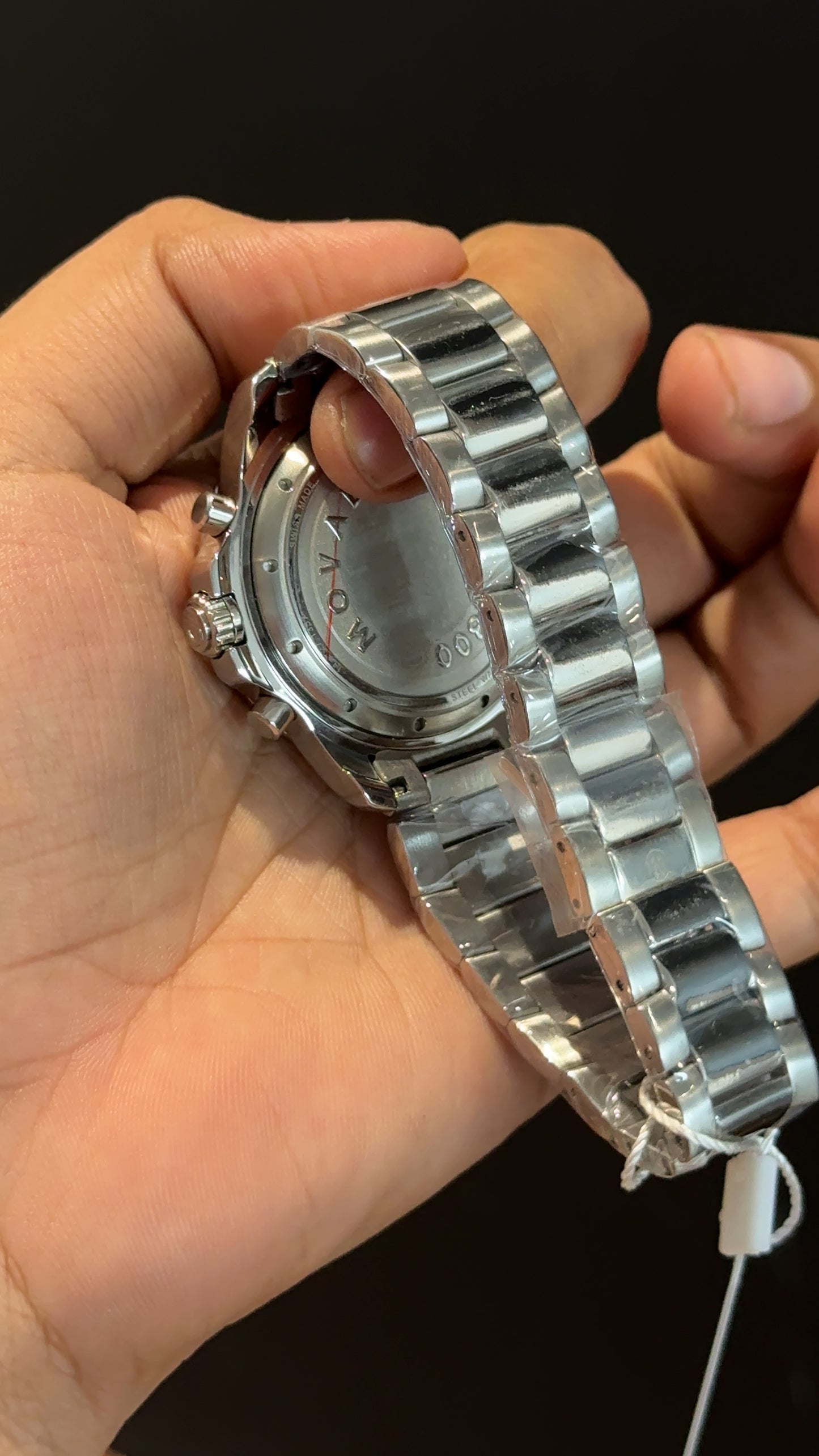 Movado | Silver Chain | Blue Bezel | Chrono | Blue Dial