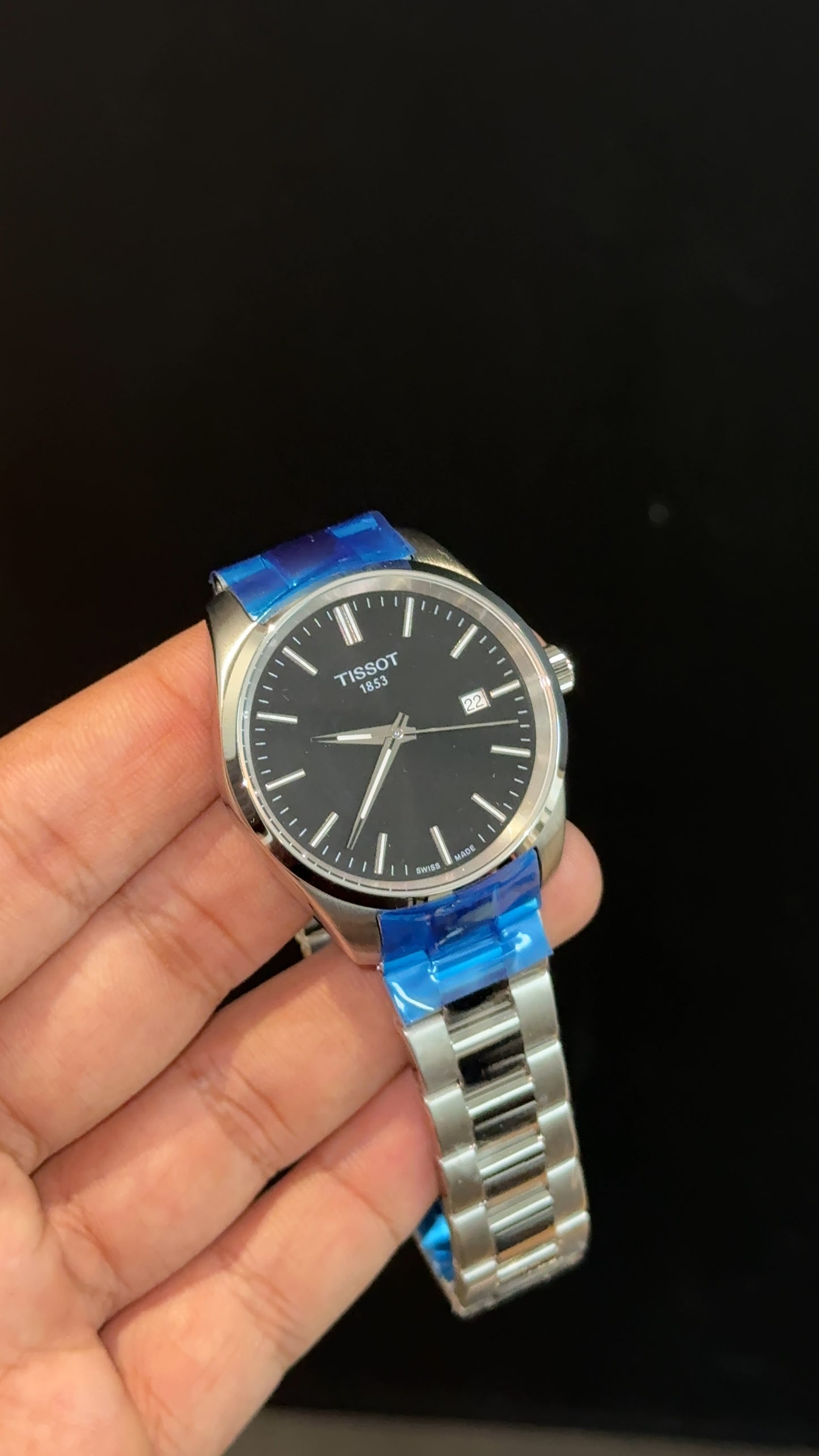 Tissot | Silver Oyester Chain | Black Dial