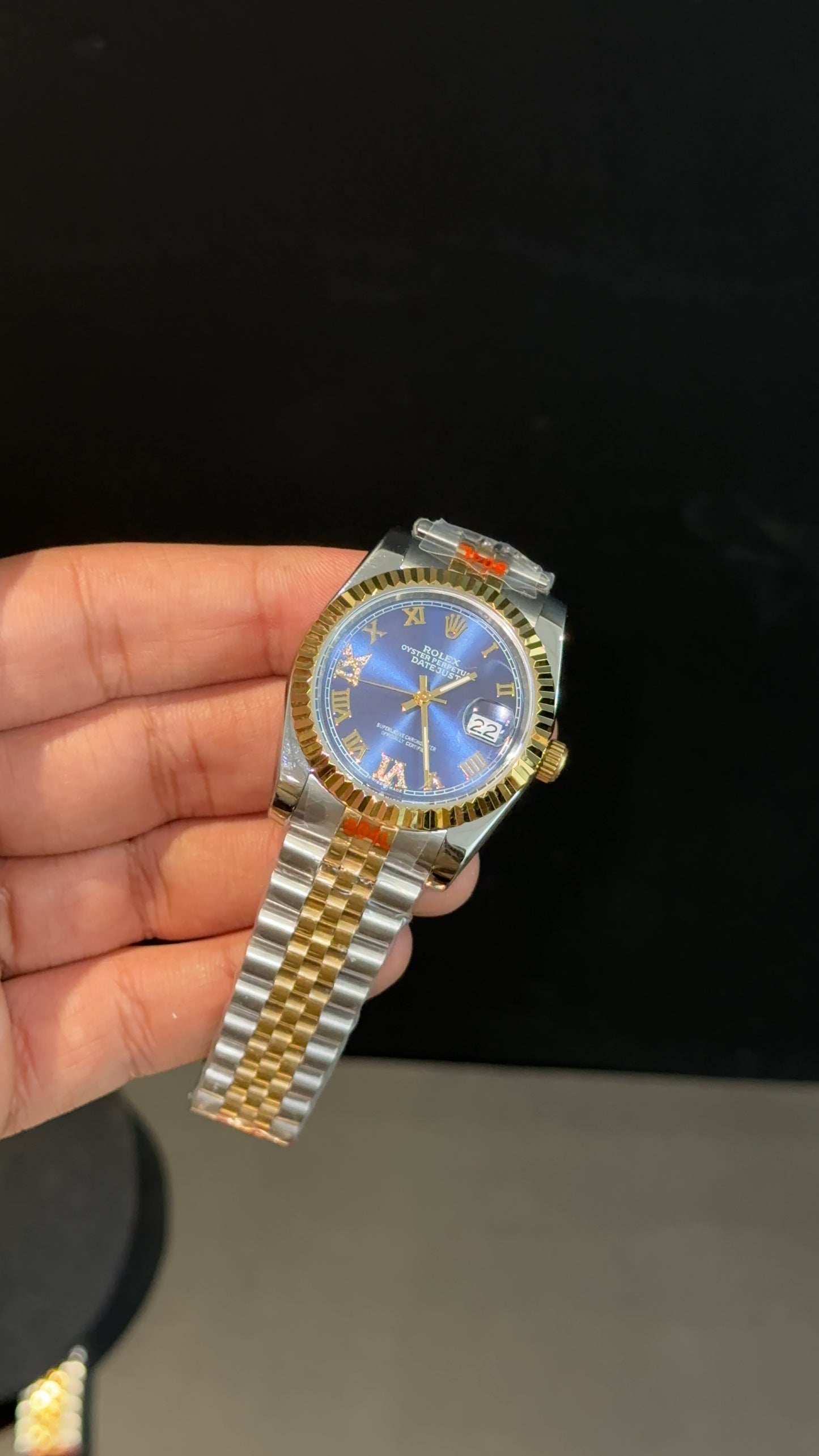 DateJust | 36mm | Gold Two Tone | Blue Roman Dial