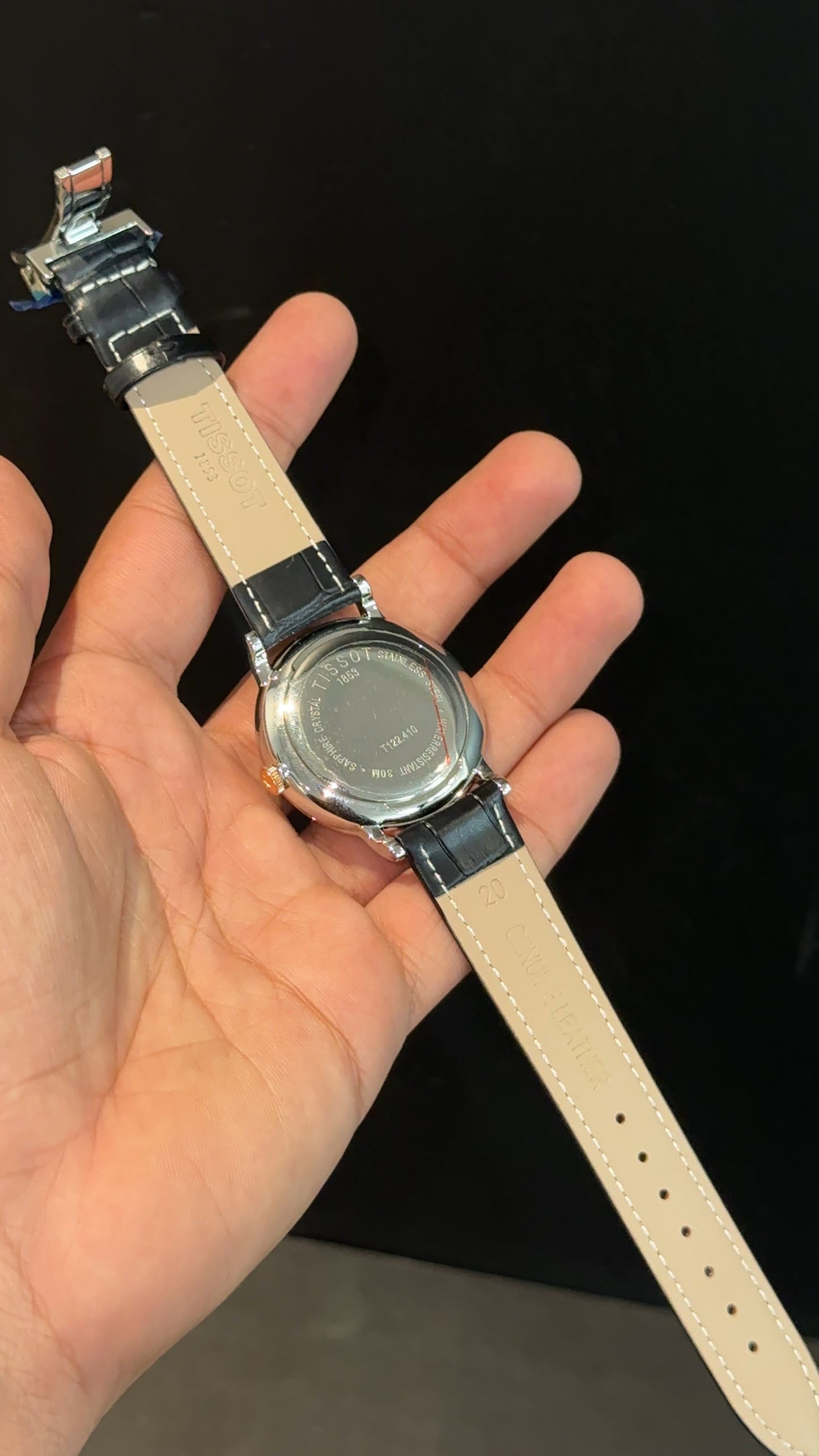 Tissot Rose | Moonphase | Black Leather Strap | Rose Digit Black Dial