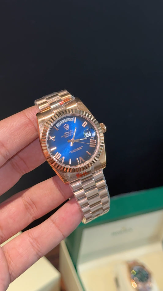 DayDate | 36mm | Rose Chain | Gradient Blue Index Dial