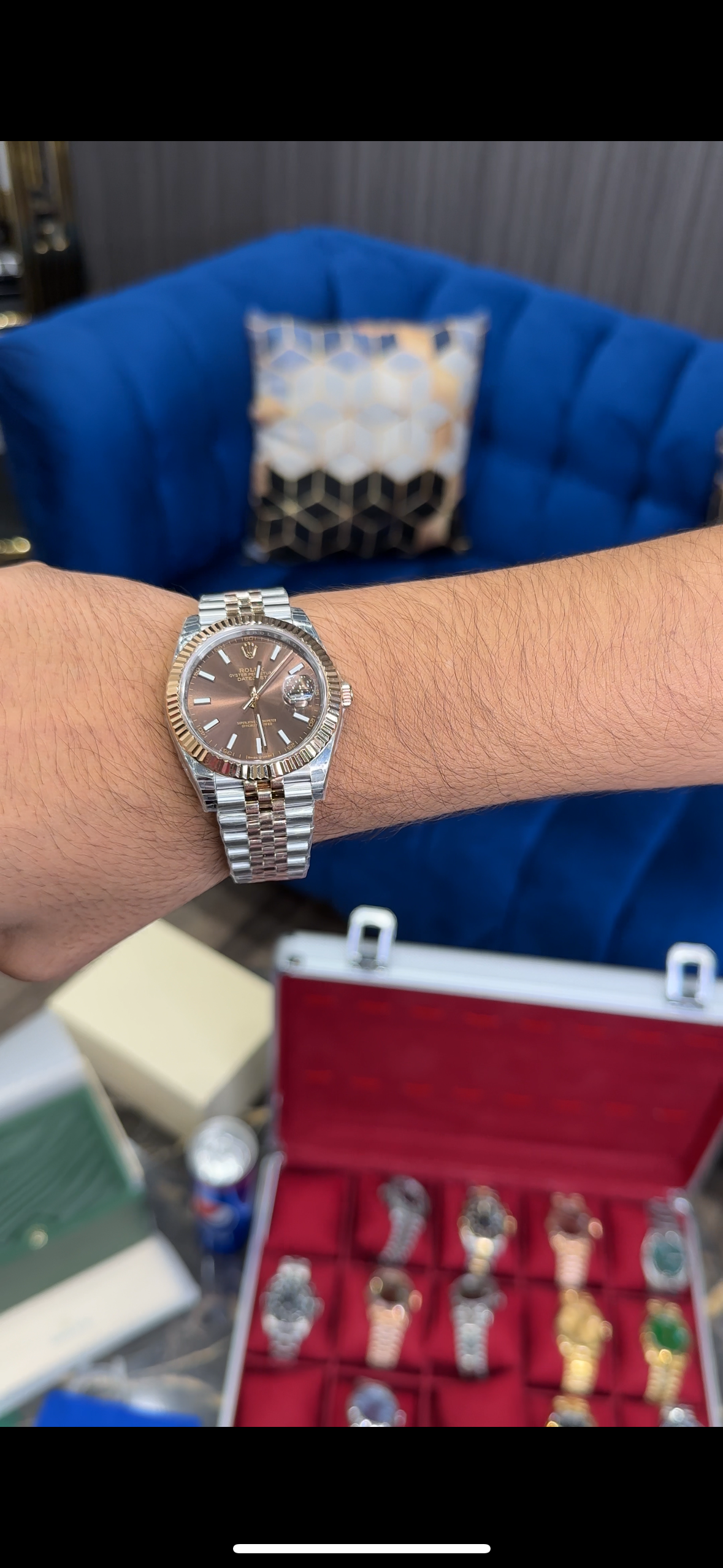 Premium Datejust | Rose Two Tone Chain | Choco Dial