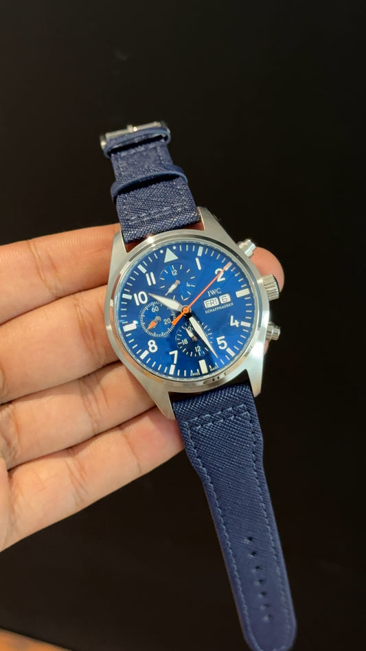 IWC | Blue Fabric Strap | Silver Case | Chrono | Blue Dial