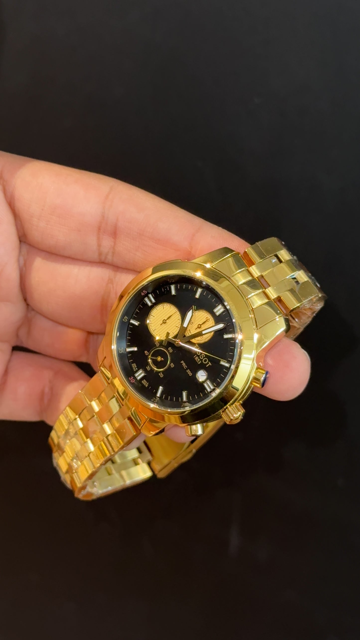 Tissot | Gold Chain | Gold Chrono | Black Dial