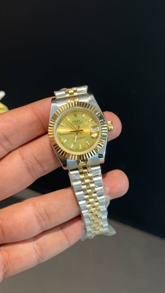 Datejust 27mm | Gold Two Tone | Gold Dial