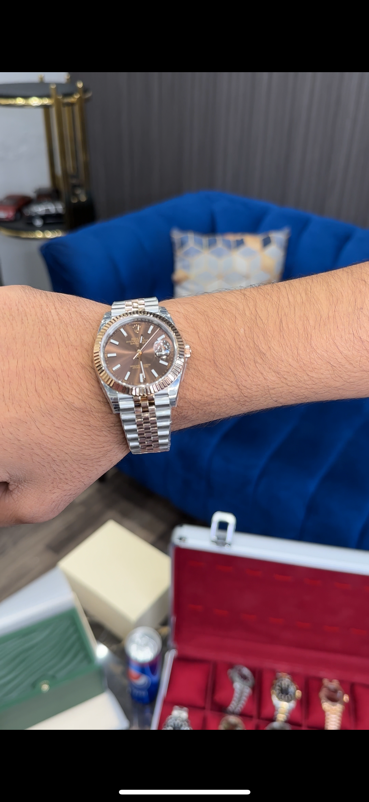 Premium Datejust | Rose Two Tone Chain | Choco Dial