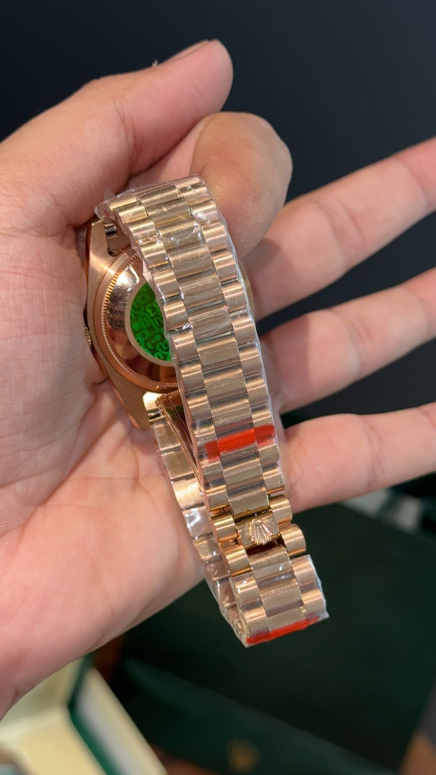 DayDate | 36mm | Rose Chain | Gradient Green Index Dial