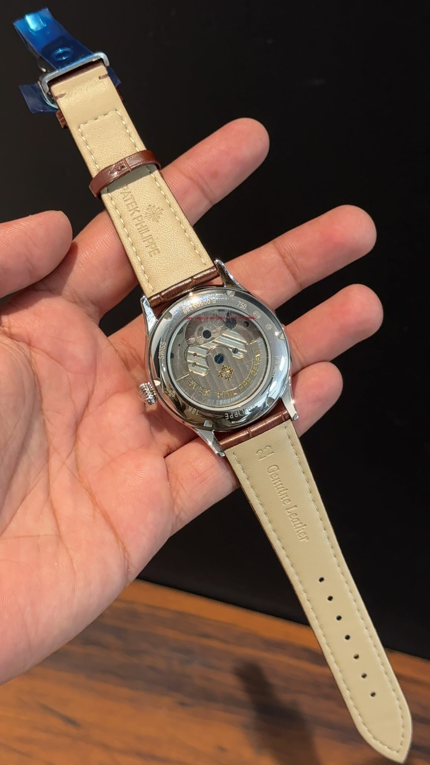 Pp Auto | Pendulum | Brown leather strap | White Dial
