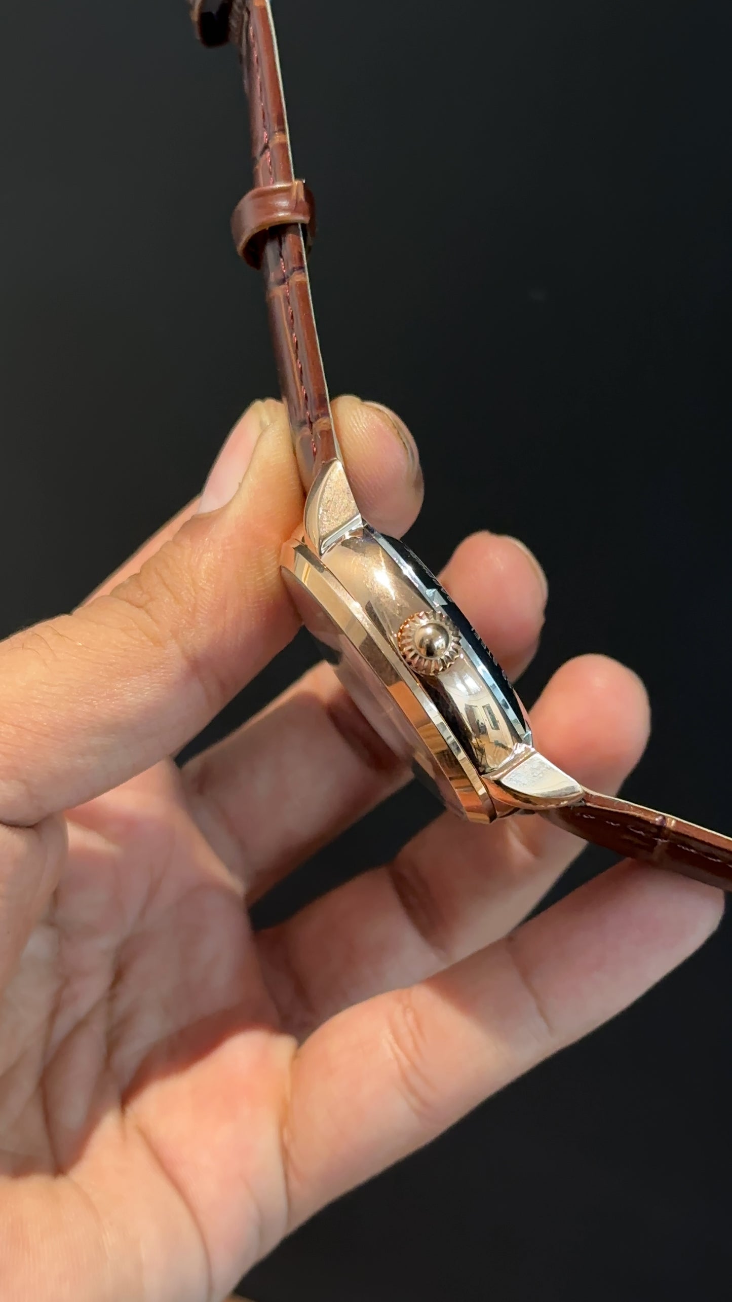 PP Auto | Rose | Pendulum | Brown Leather Strap | White Dial