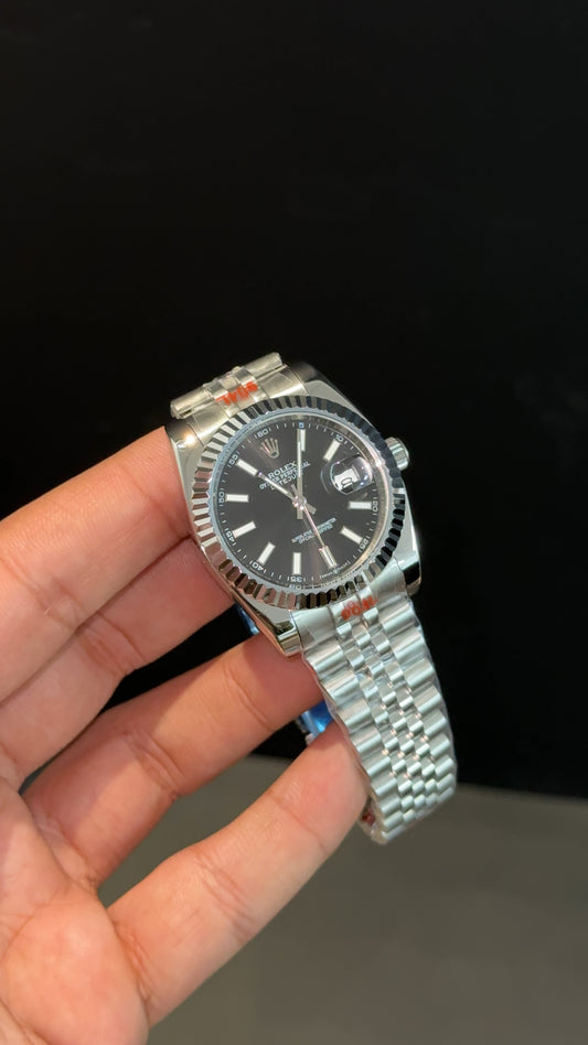DateJust | 36mm | Silver Chain | Black Dial