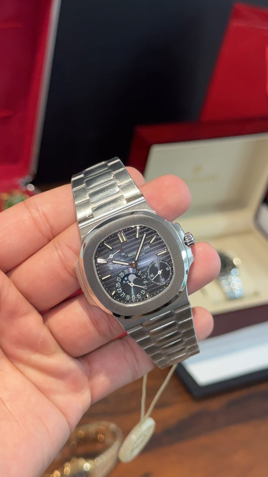 Premium Patek | Silver Chain | Chrono | Blue Dial