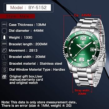 Benyar BY-5152| Automatic Watch New Men's Watch Stainless Steel Waterproof mechanical Dial 41mm