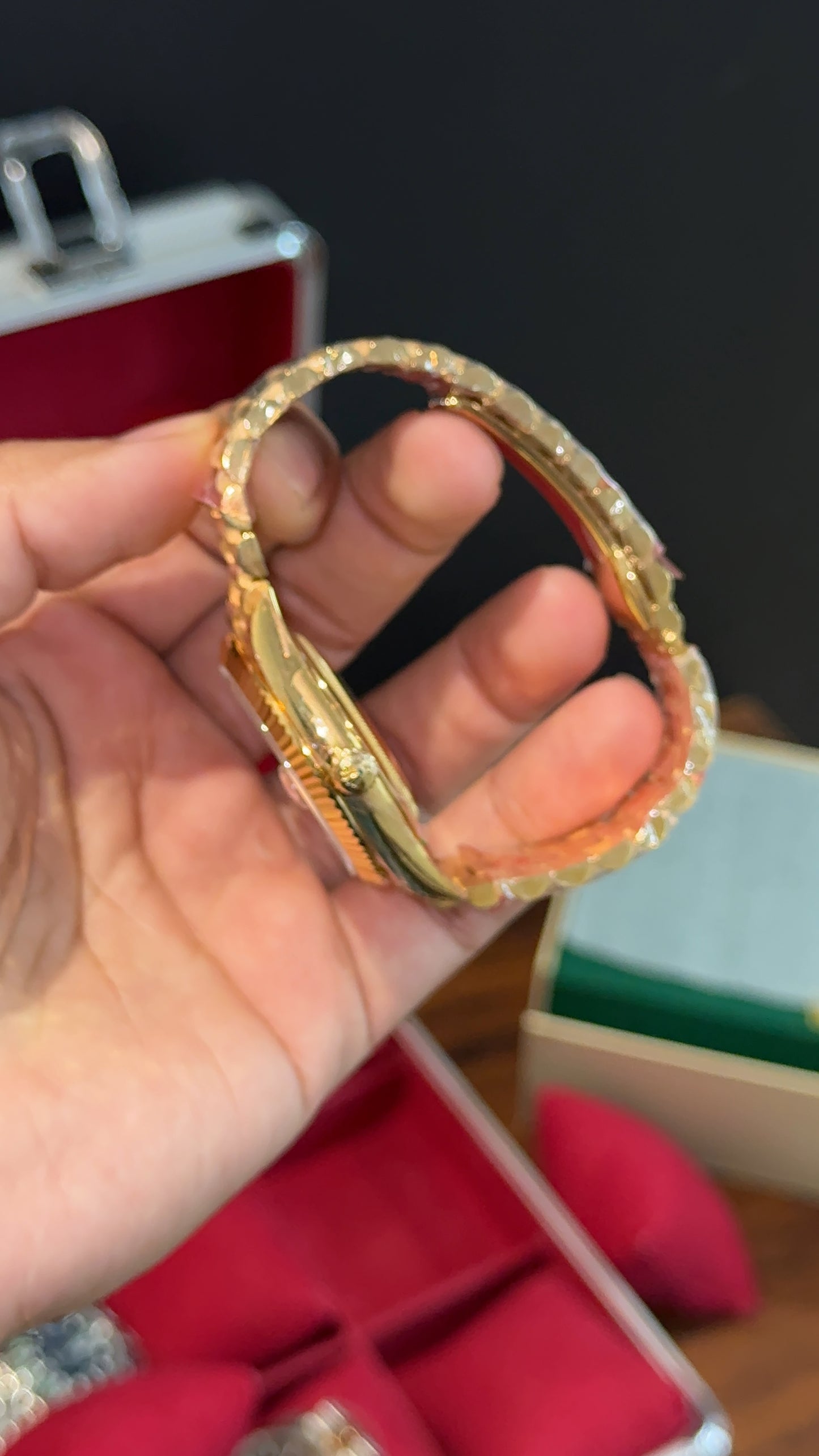 Premium Daydate | Gold Chain | Gold Dial