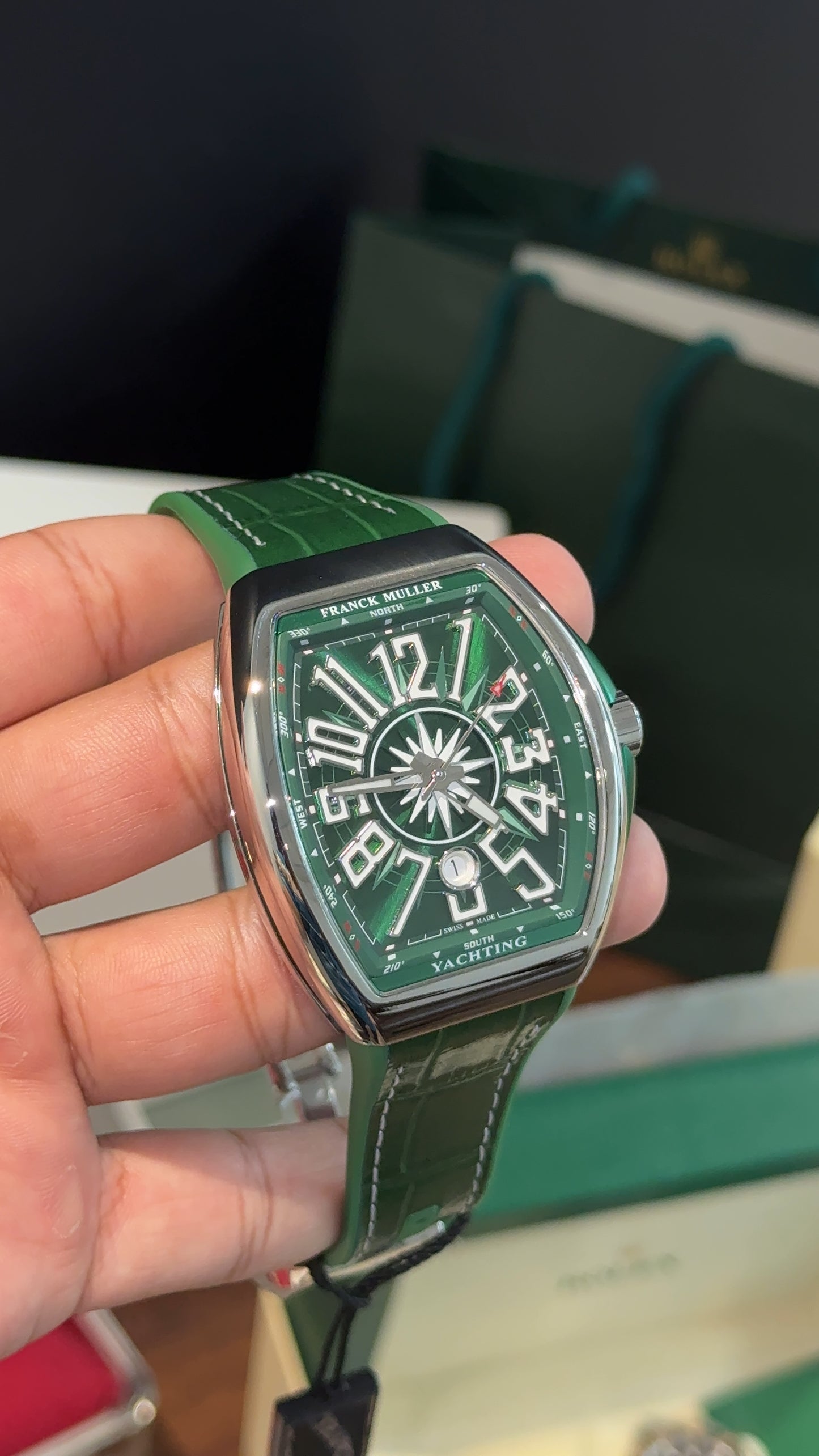 Premium Franck Muller | Leather | Silicone Strap | Green Dial