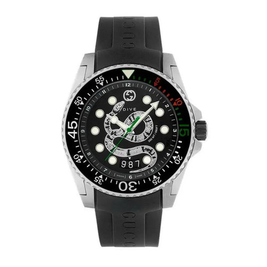 Gucci Men’s | Quartz Silicone Strap Black Dial 45mm YA136217