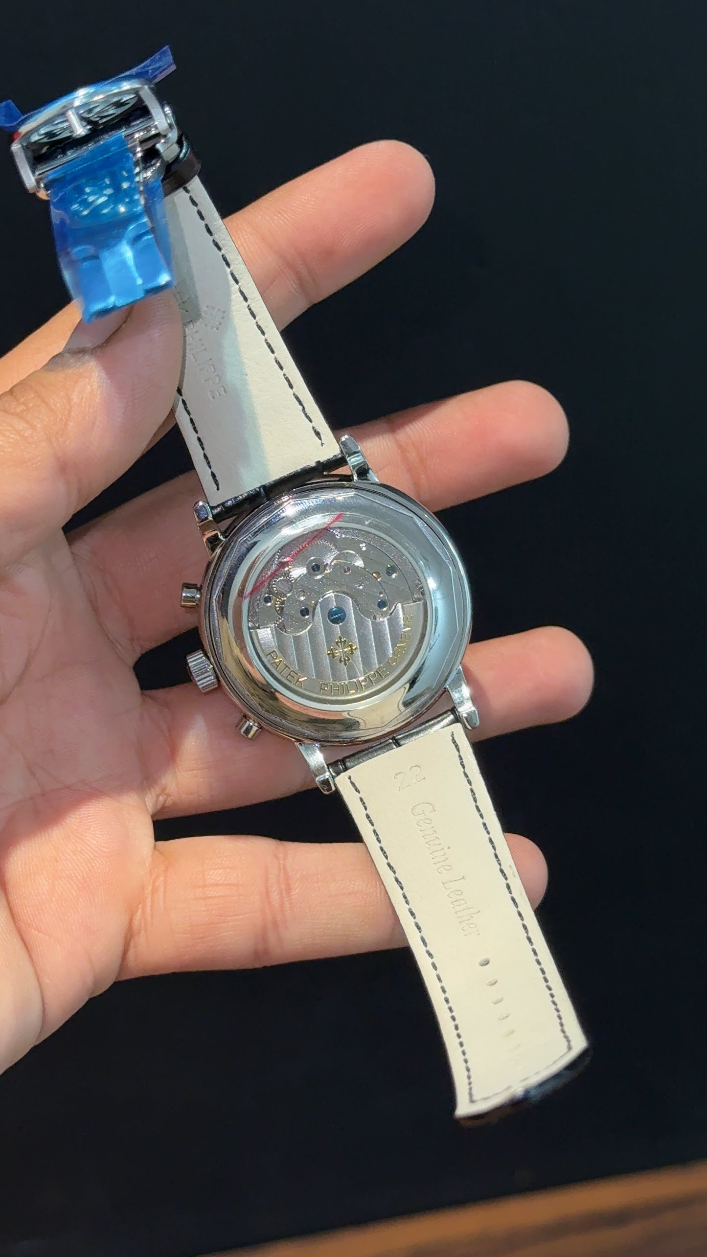 Patek Century | Auto | Silver Case | Orange Dial | Black Leather Strap