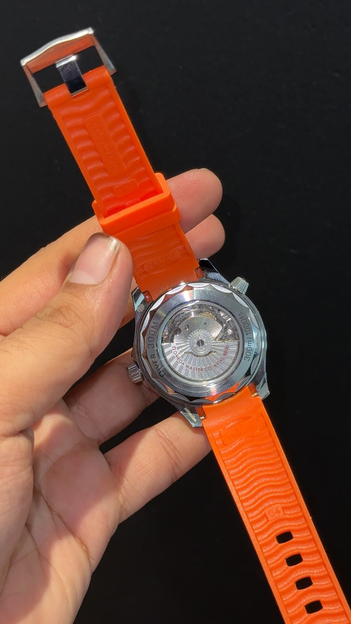 Omega Seamaster | Black Bezel | Orange Strap | Black Dial