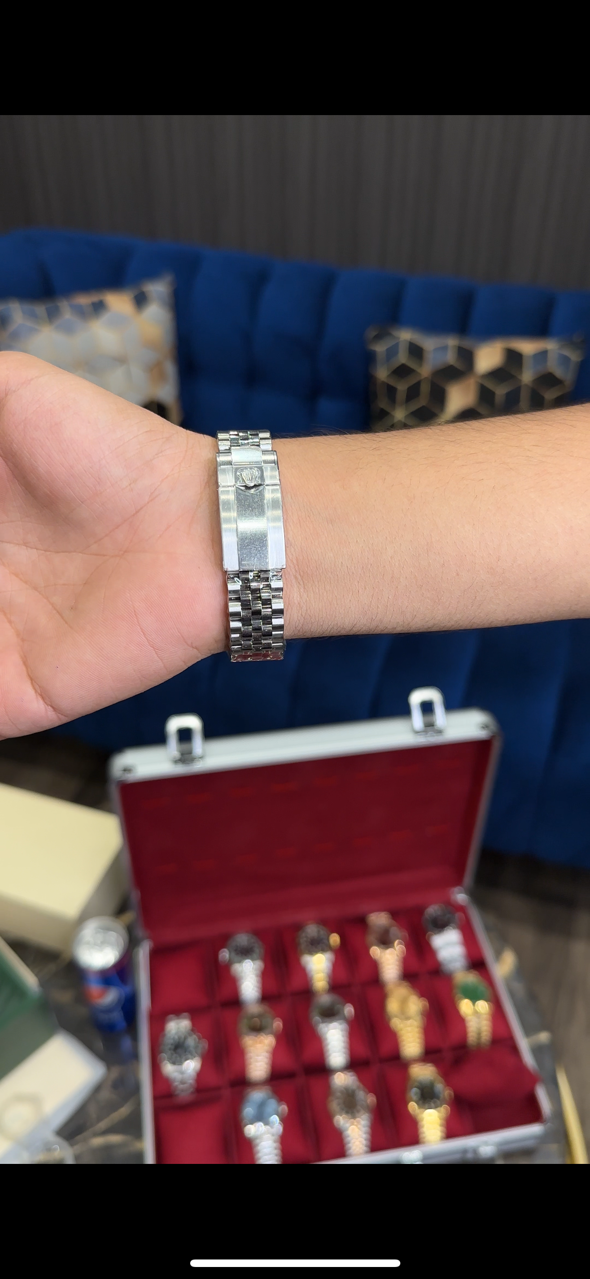 Premium GMT Pepsi | Silver Chain | Black Dial