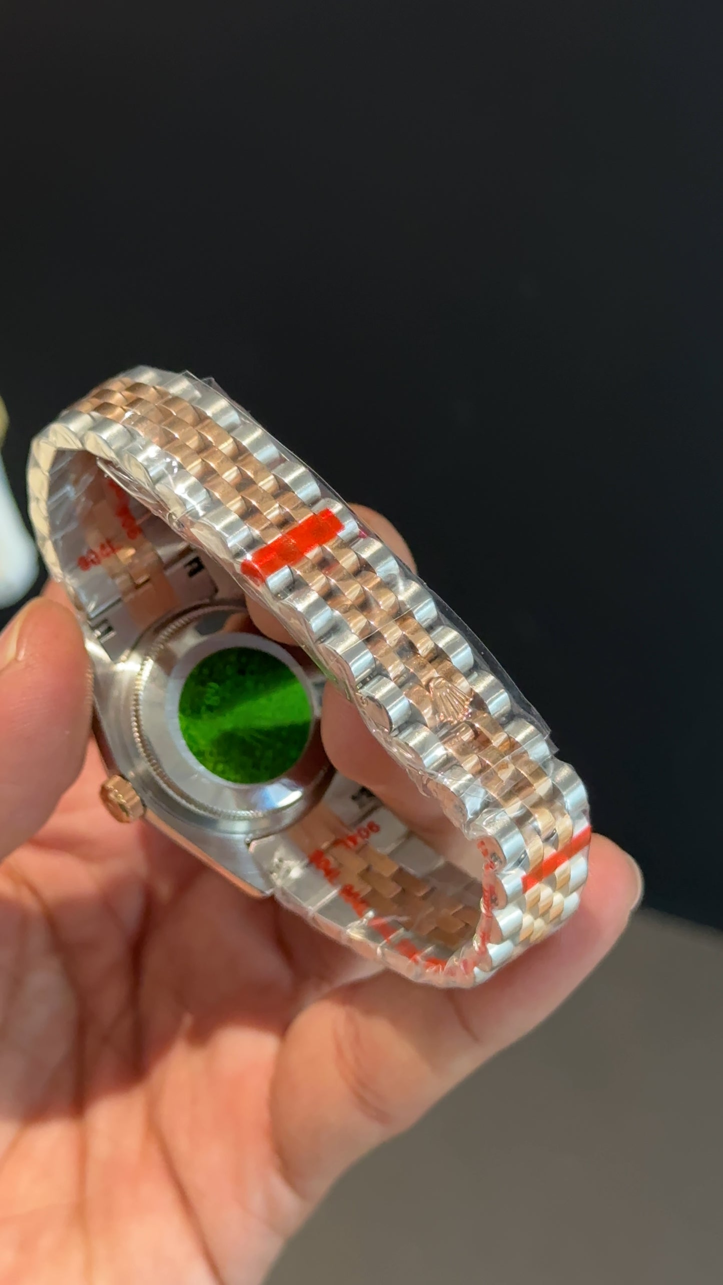 Datejust 27mm | Rose Two Tone Jubilee | Diamond Case | Green Roman Dial
