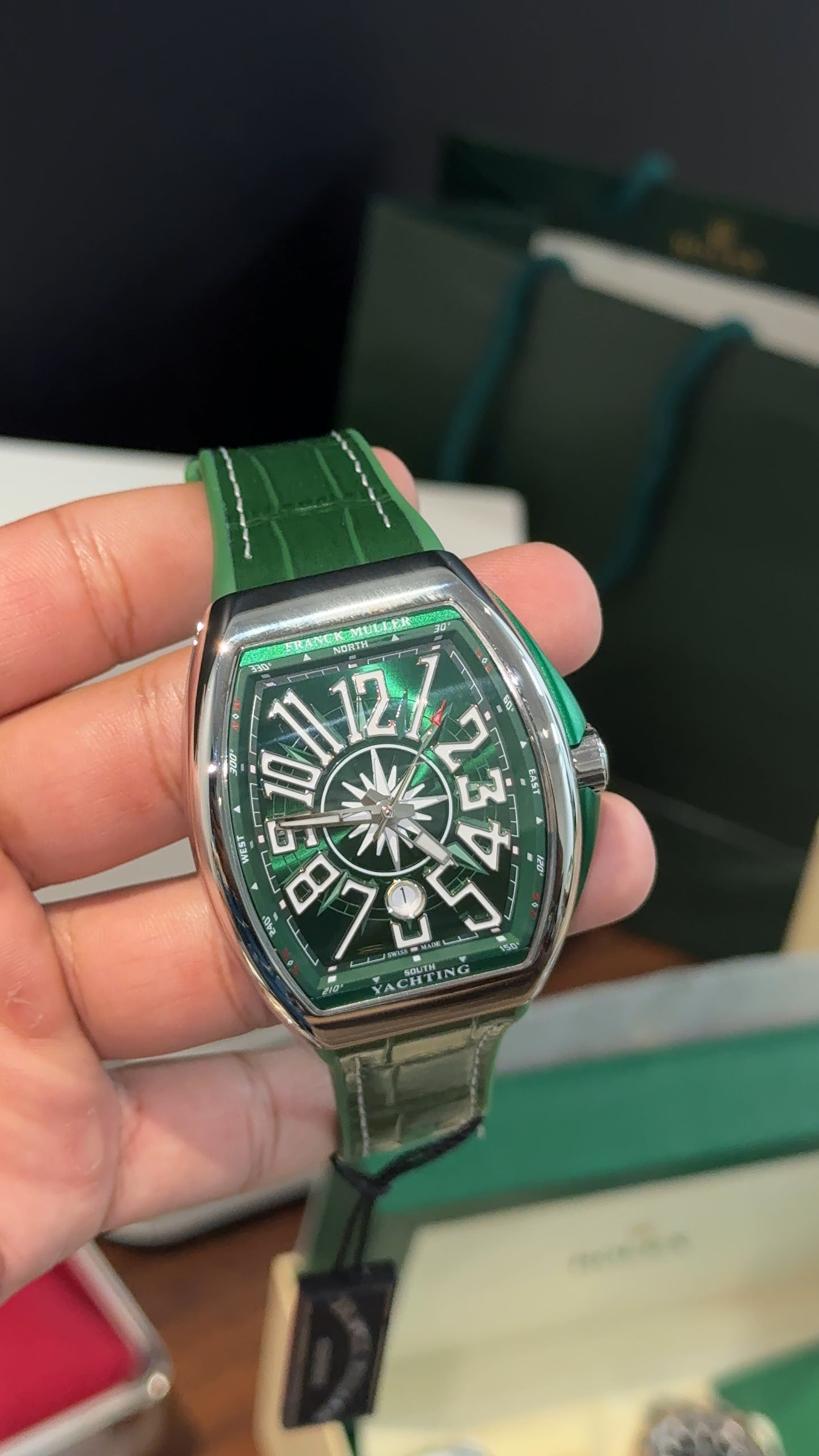 Premium Franck Muller | Leather | Silicone Strap | Green Dial