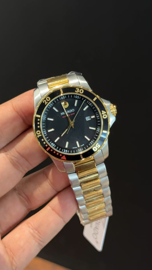 Movado | Gold Two Tone | Blue Plain Dial