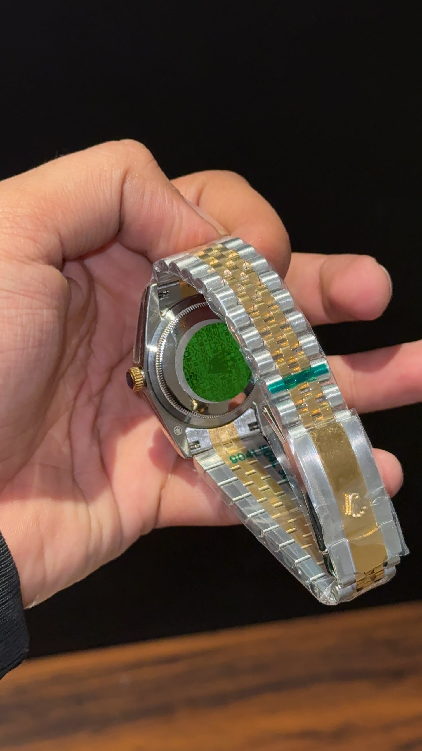 Datejust | 36mm | Gold Two Tone | Diamond Digit | Green Printed Dial