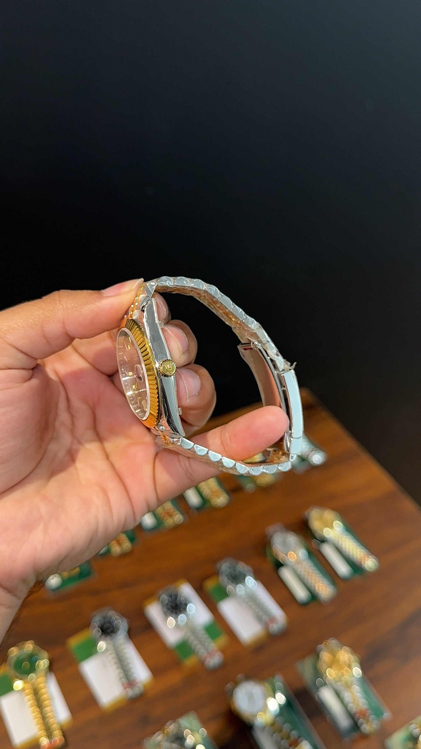 (Premium Datejust | 40mm | Gold Two Tone Chain | Silver Dial