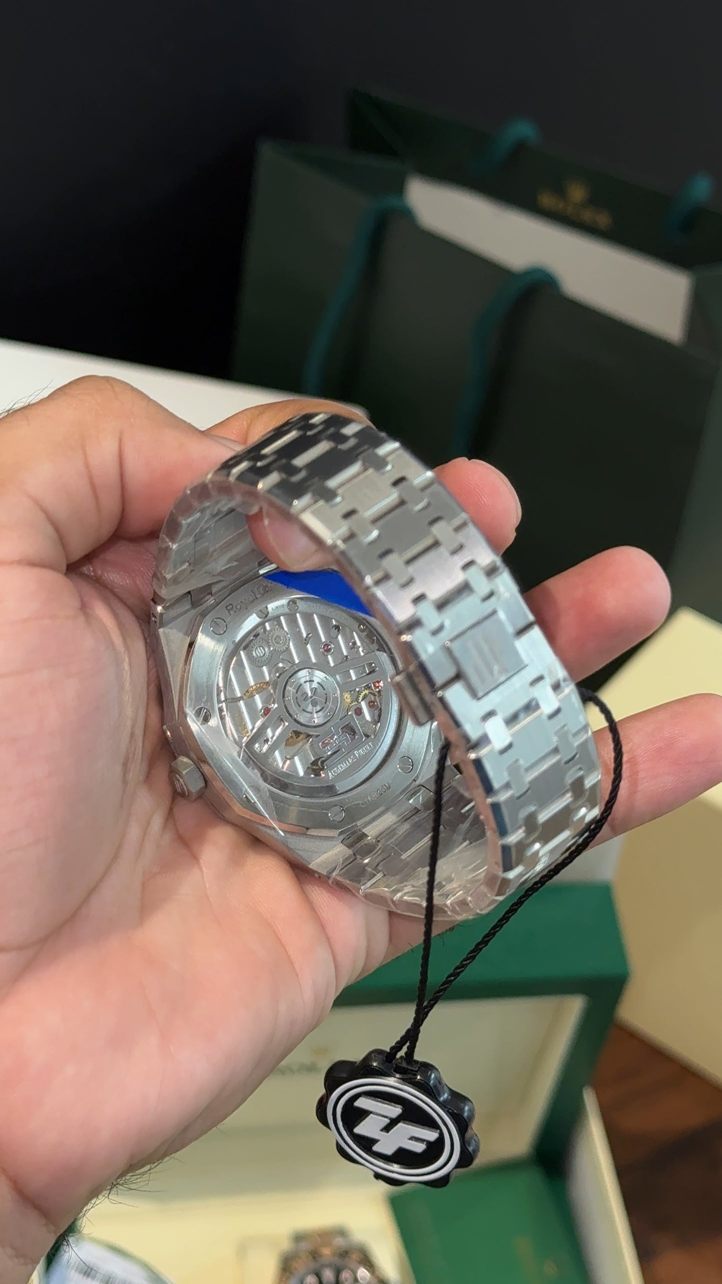 Premium AP | Auto | Silver Chain | Black Dial