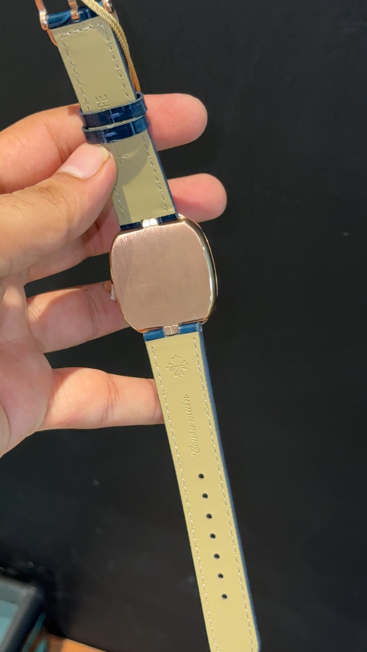 Pp Ellipse | Rose Case | Blue Leather Strap | Blue Ebony Dial