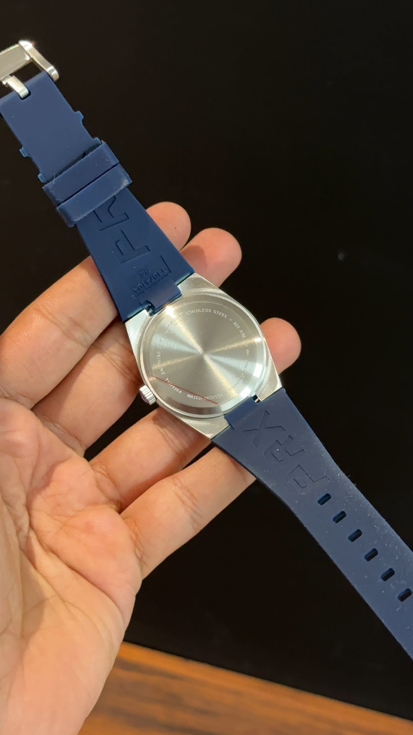 Tissot Prx | Silver Case | Blue Silcone Strap | Blue Texture Dial