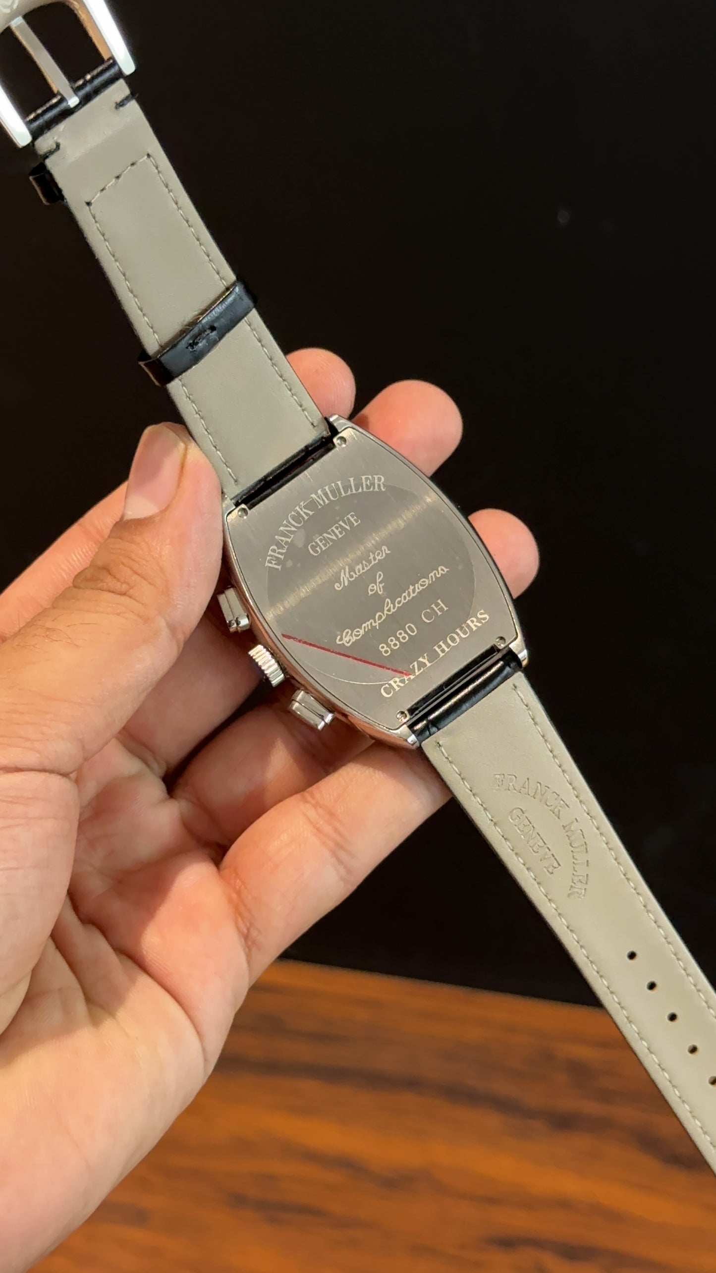 Franck muller | Black Leather Strap | Black Chrono | White Dial