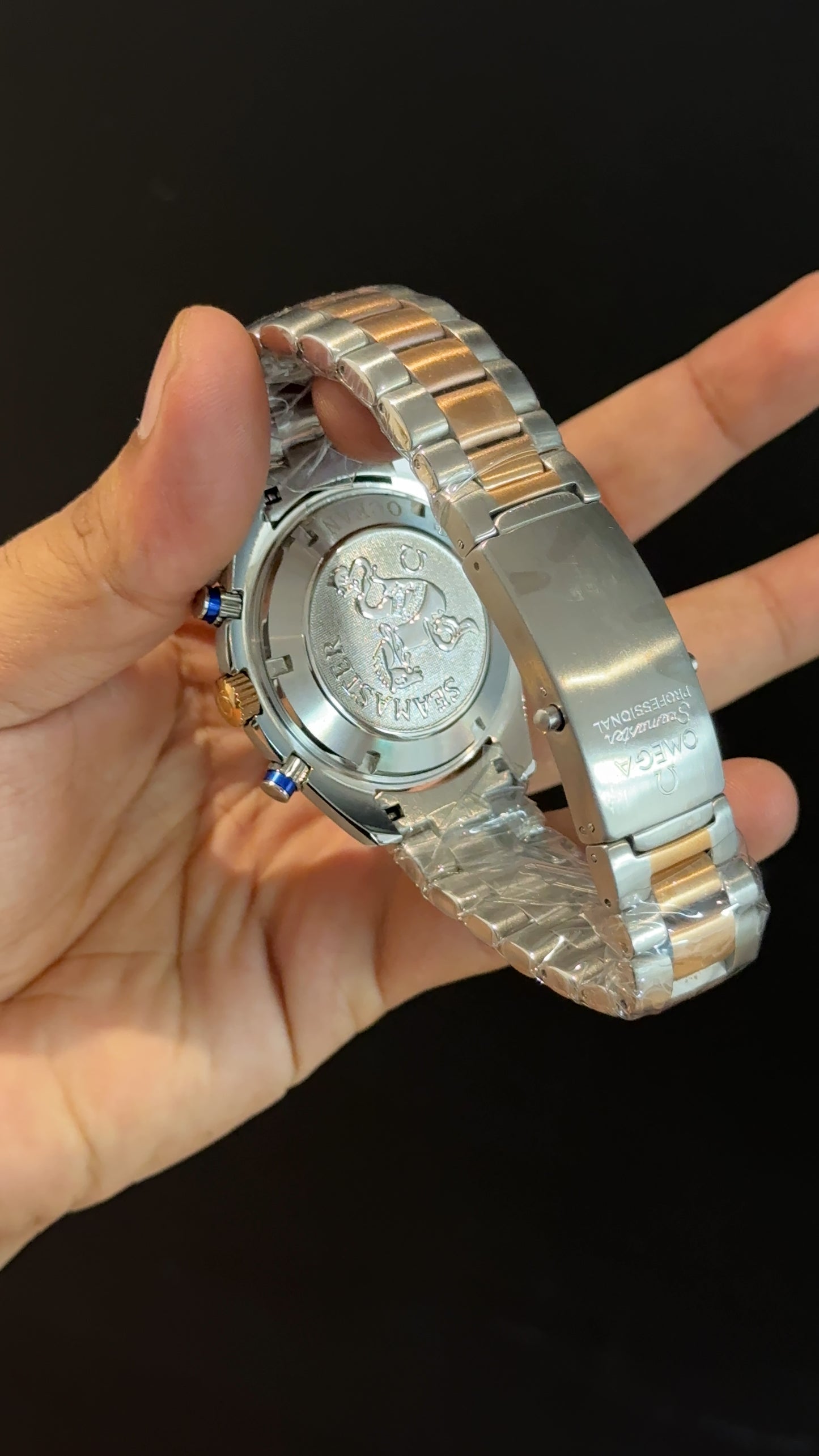 Omega Seamaster | Rose Two Tone Blue Bezel | Chrono | Blue Dial