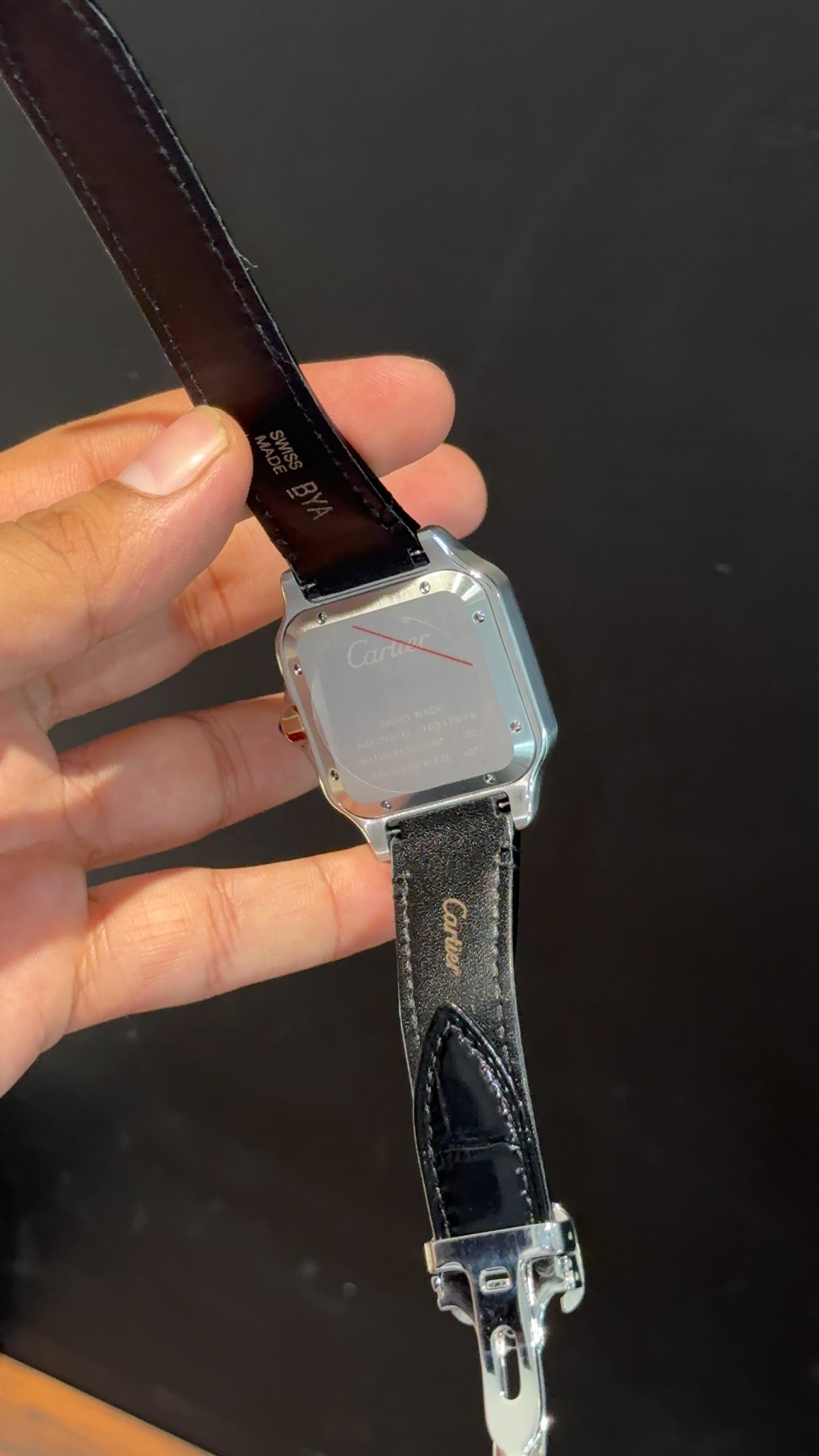 Cartier Santos | Rose TT Case | Black Strap | White Dial - twentyfour