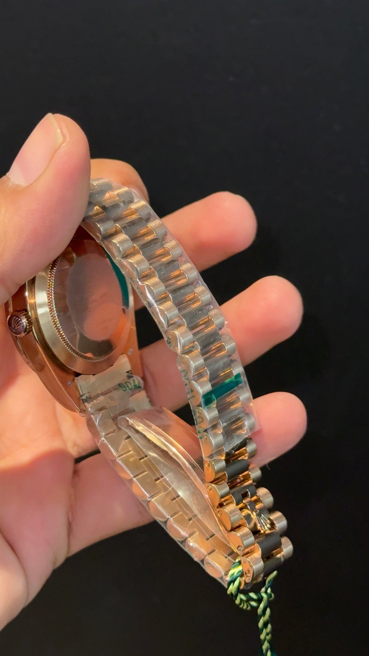 DayDate | Diamond Bezel | Rose Chain | Silver Pearl Dial