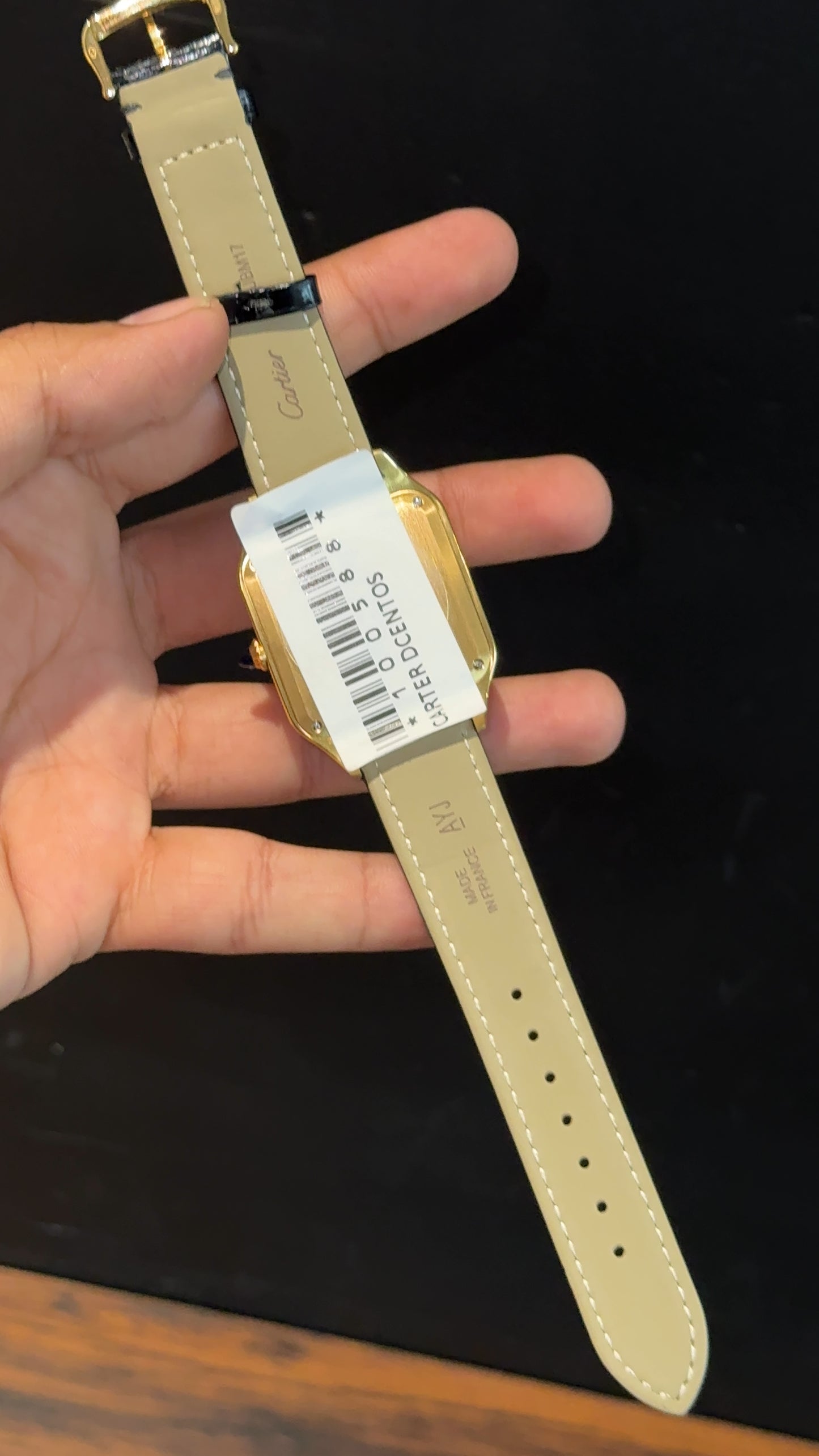 Cartier Dumont Lacquer | Gold Case | Black Leather Strap | White Dial - twentyfour
