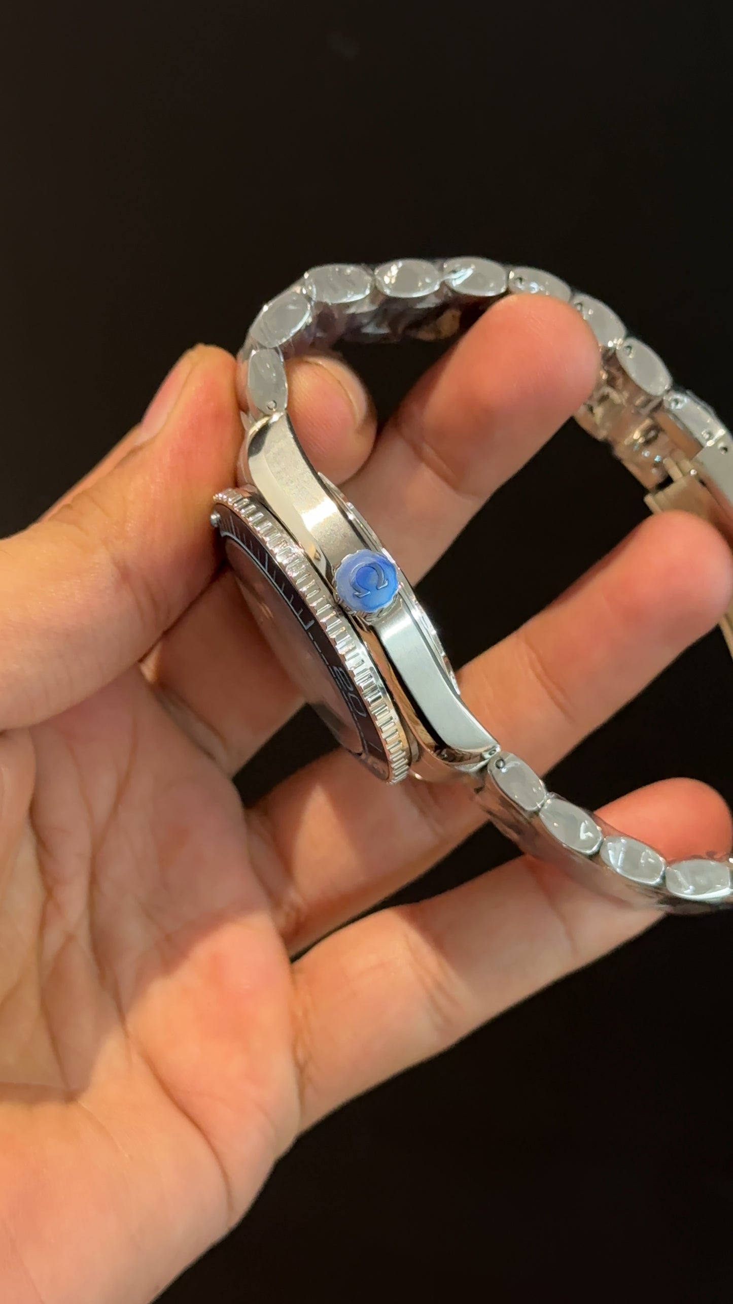 Omega Seamaster | Silver Chain | light Blue Bezel | Light Blueish Dial