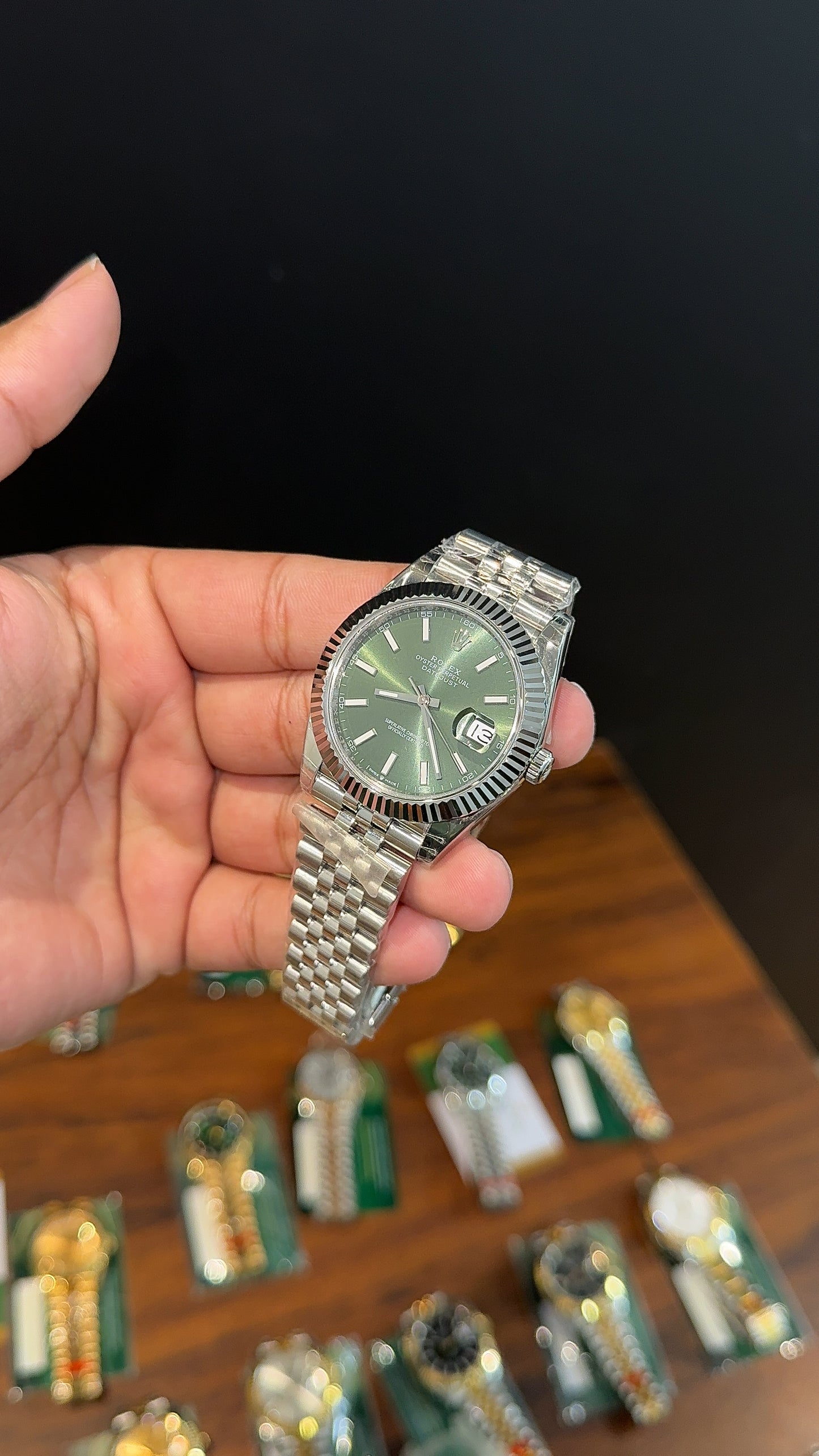 Premium Datejust | 40mm | Silver Chain | Mint Green Dial