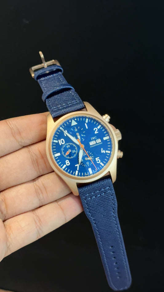 IWC | Blue Fabric Strap | Rose Case | Chrono | Blue Dial
