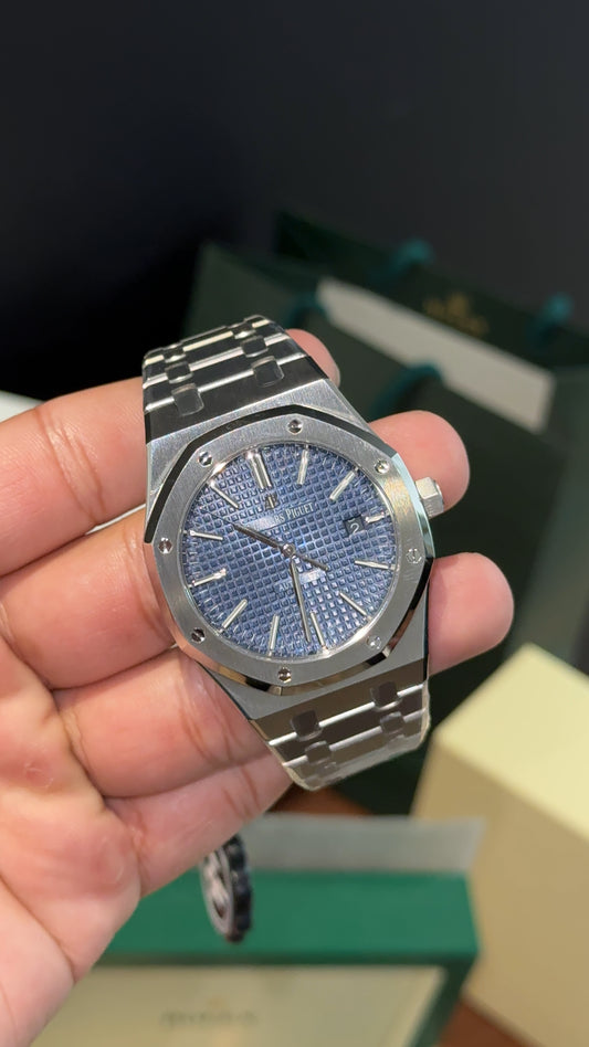 Premium AP | Auto | Silver Chain | Blue Dial