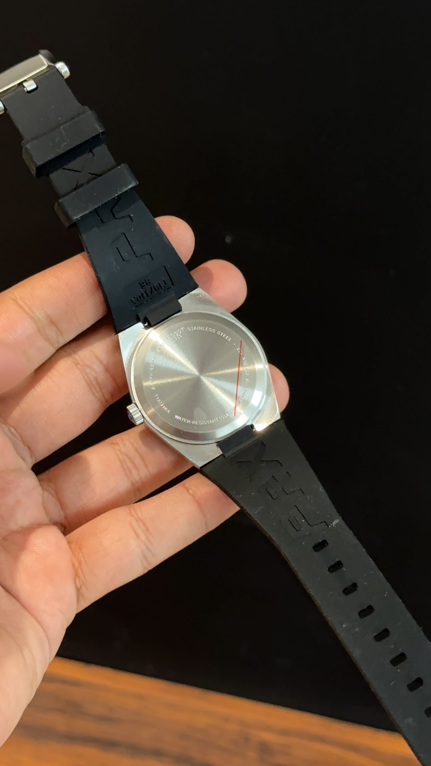 Tissot Prx | Silver Case | Black Silcone Strap | Black Dial
