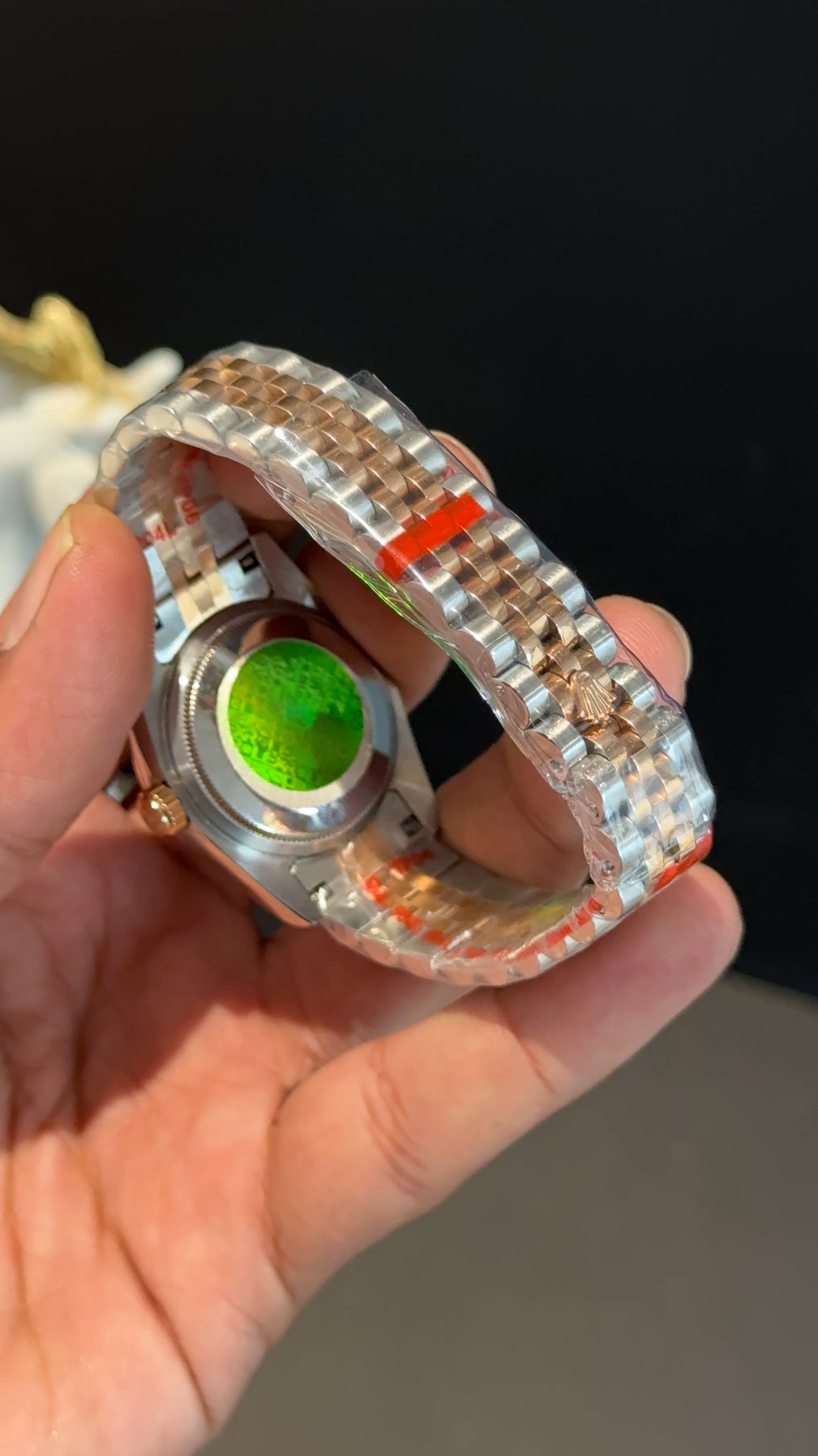 Datejust 27mm | Rose Two Tone Jubilee | Diamond Case | Diamond Green Dial