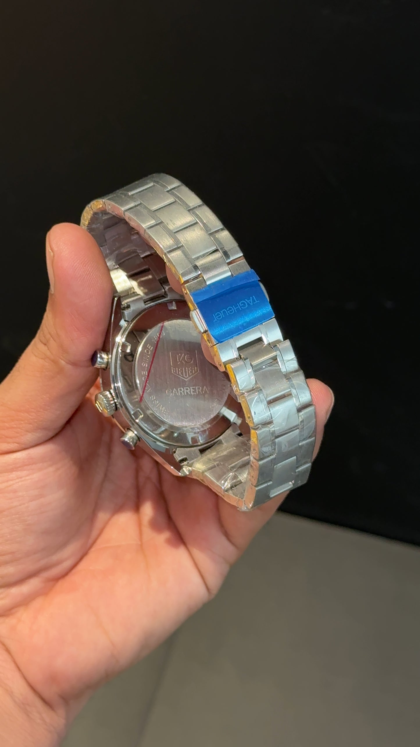 Tag AquaRacer | Silver Chain | Black Chrono Dial