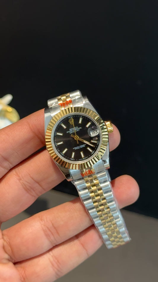 Datejust 27mm | Gold Two Tone | Black Dial