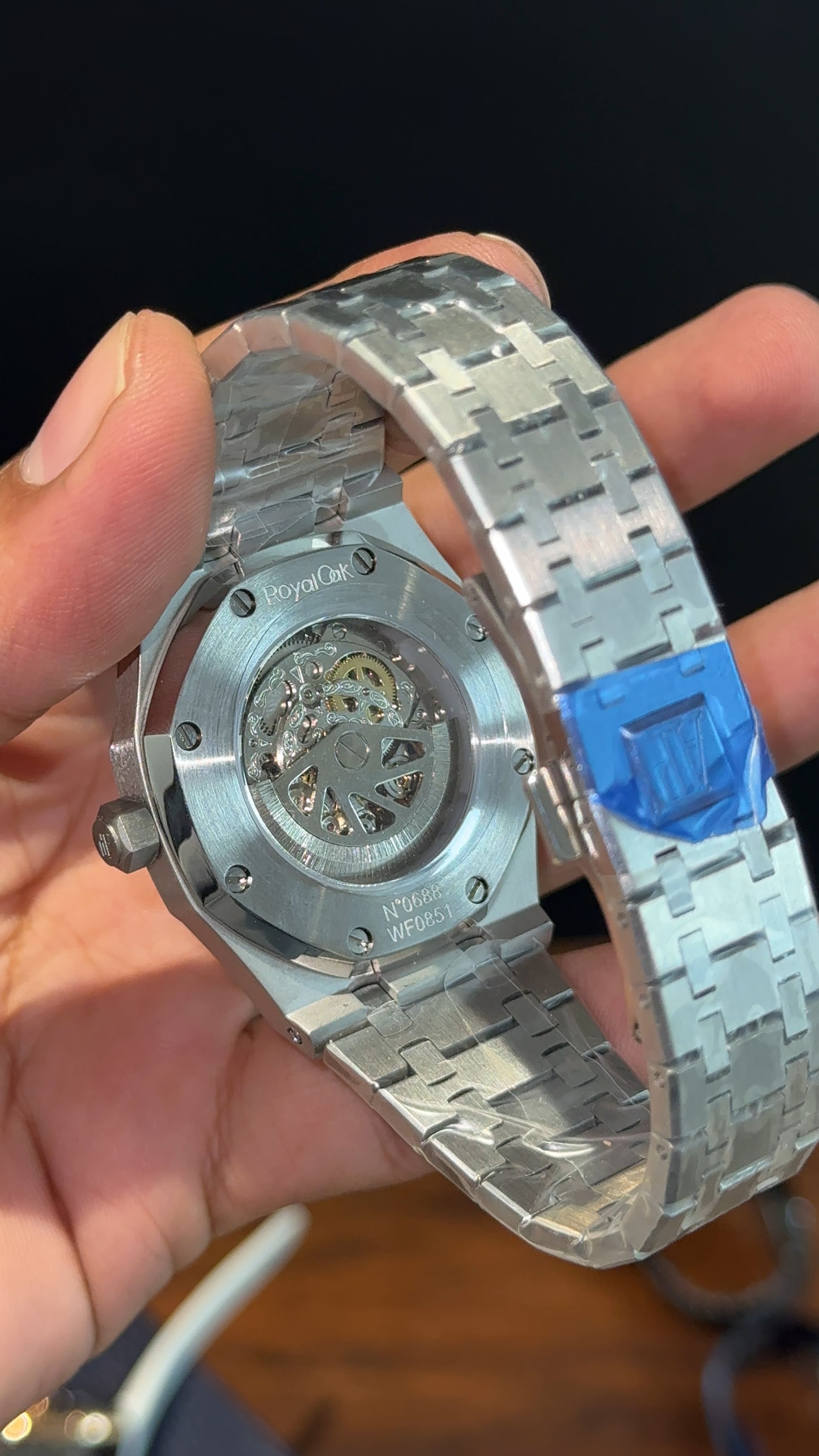 AP Skeleton | Auto | Silver Chain | Black Dial