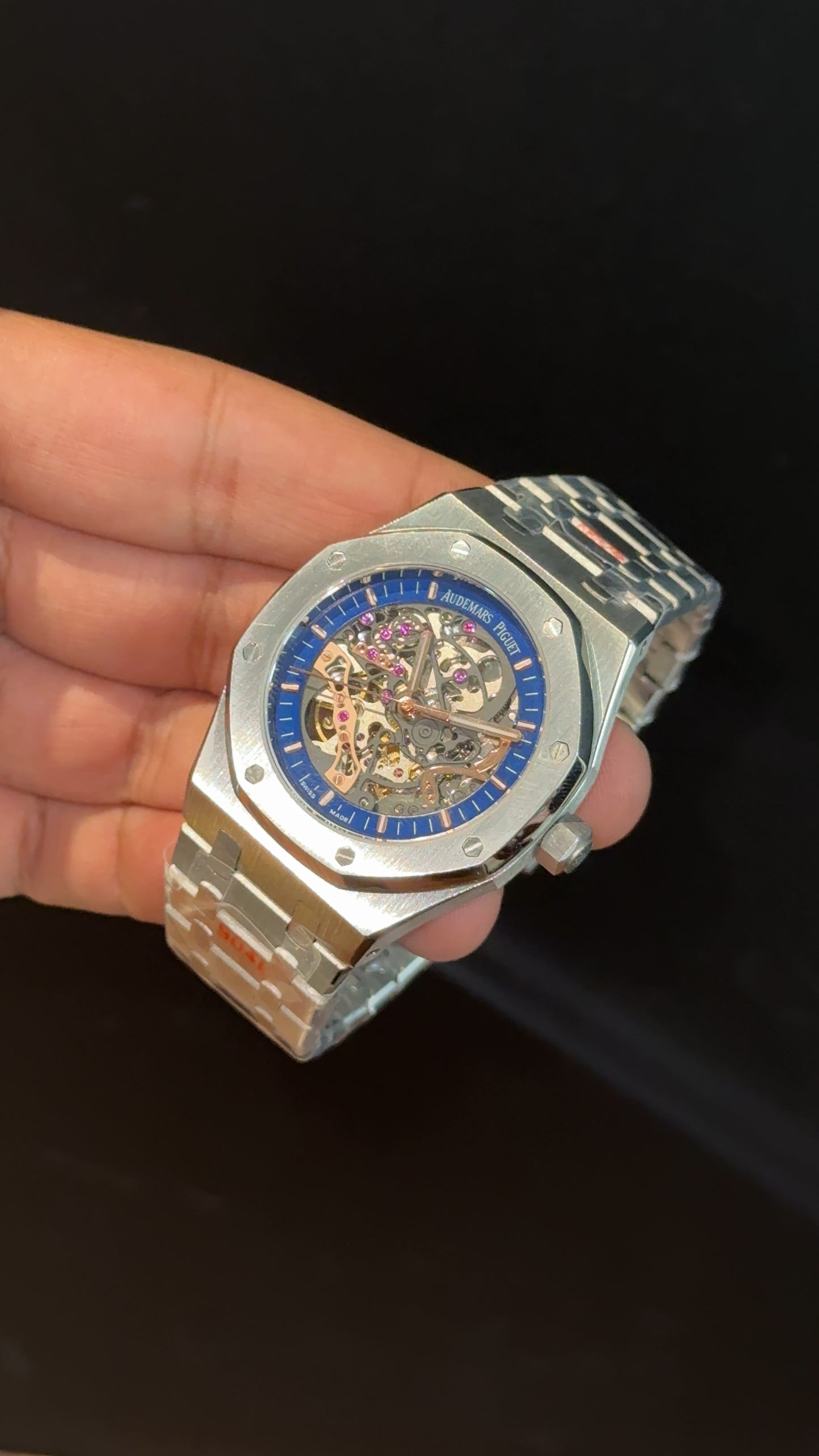 AP Skl | Silver Chain | Blue Grey Dial