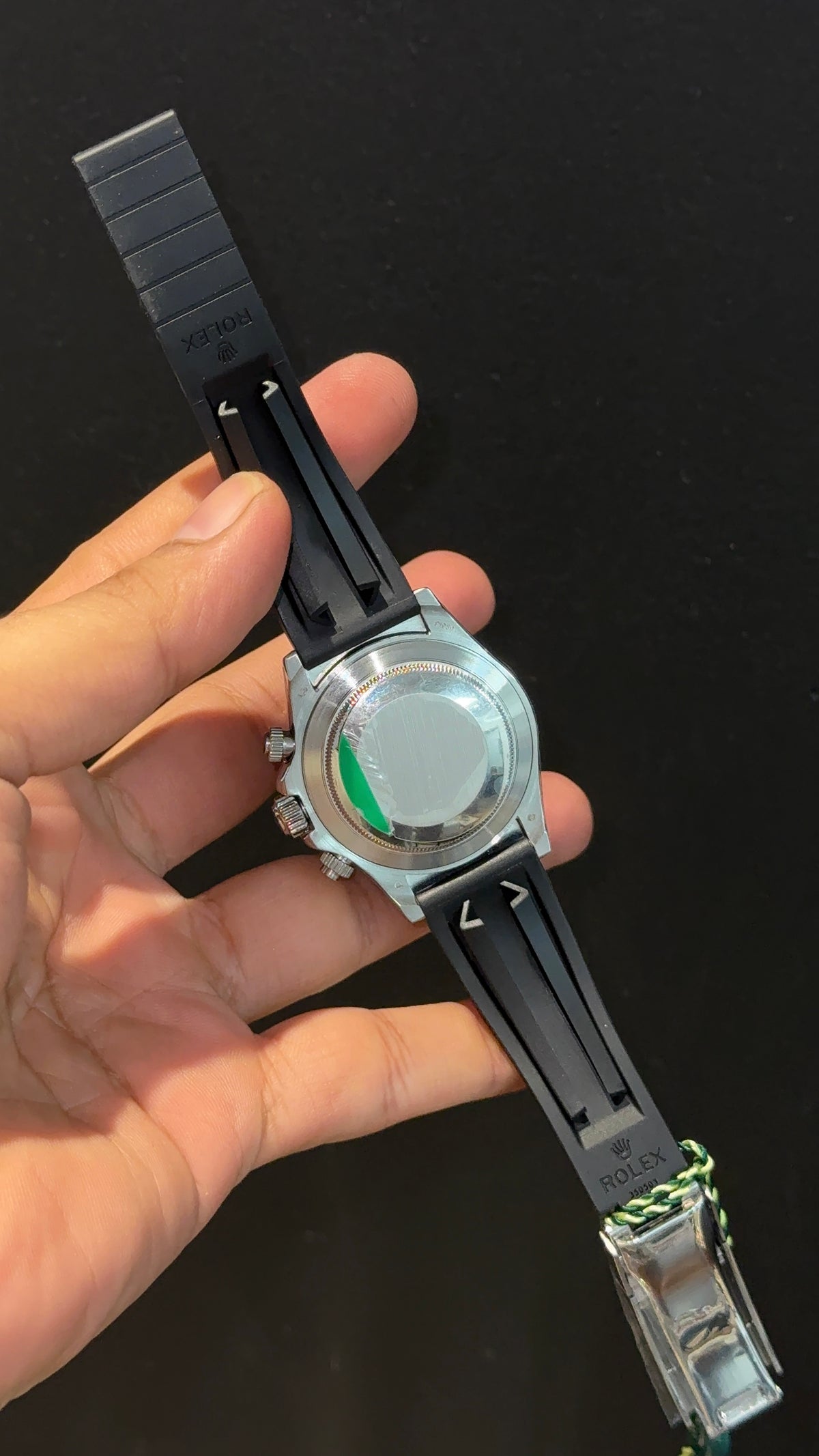 Daytona | Silver | Black Pvc Strap | Black Bezel | Grey Plain Dial